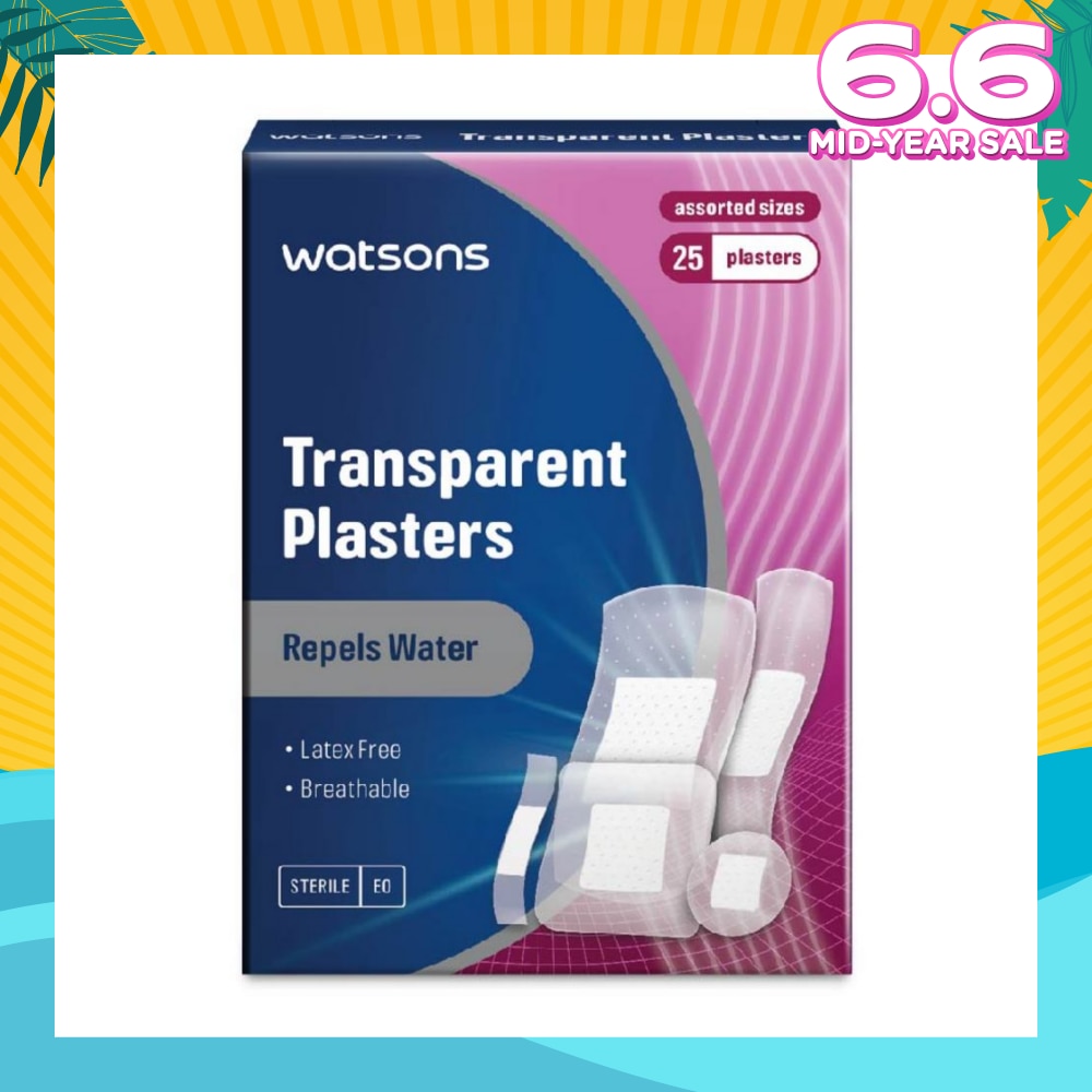Watsons Transparent Plasters 25s Assorted