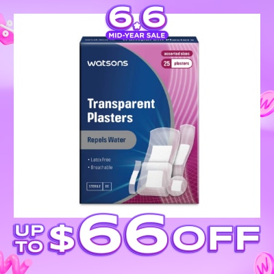 WATSONS - Transparent Sterile Plaster Breathable Latex Free Assorted Sizes 25s