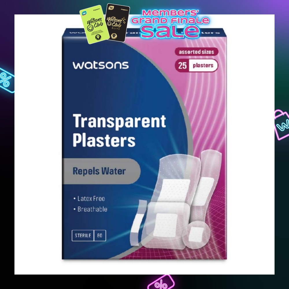 Watsons Transparent Plasters 25s Assorted