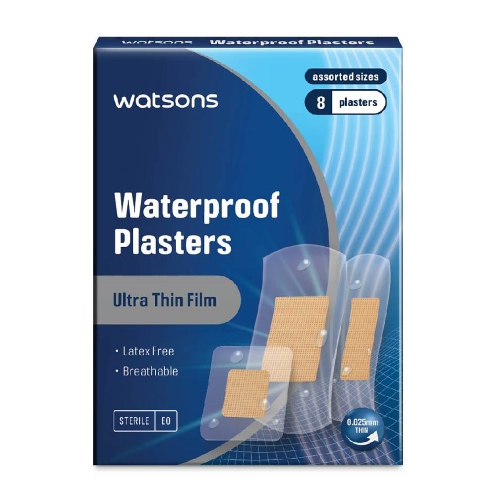 Watsons Waterproof Plasters 8s Assorted