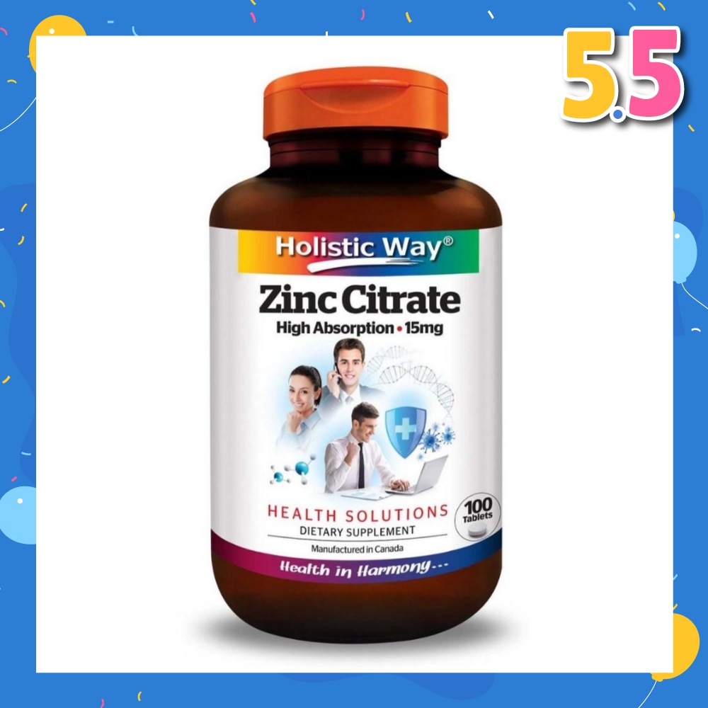 Zinc Citrate High Absorption 15mg (Maintain Healthy Skin and Immune Function) 100s