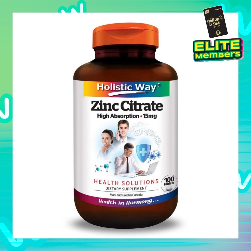 Zinc Citrate High Absorption 15mg (Maintain Healthy Skin and Immune Function) 100s