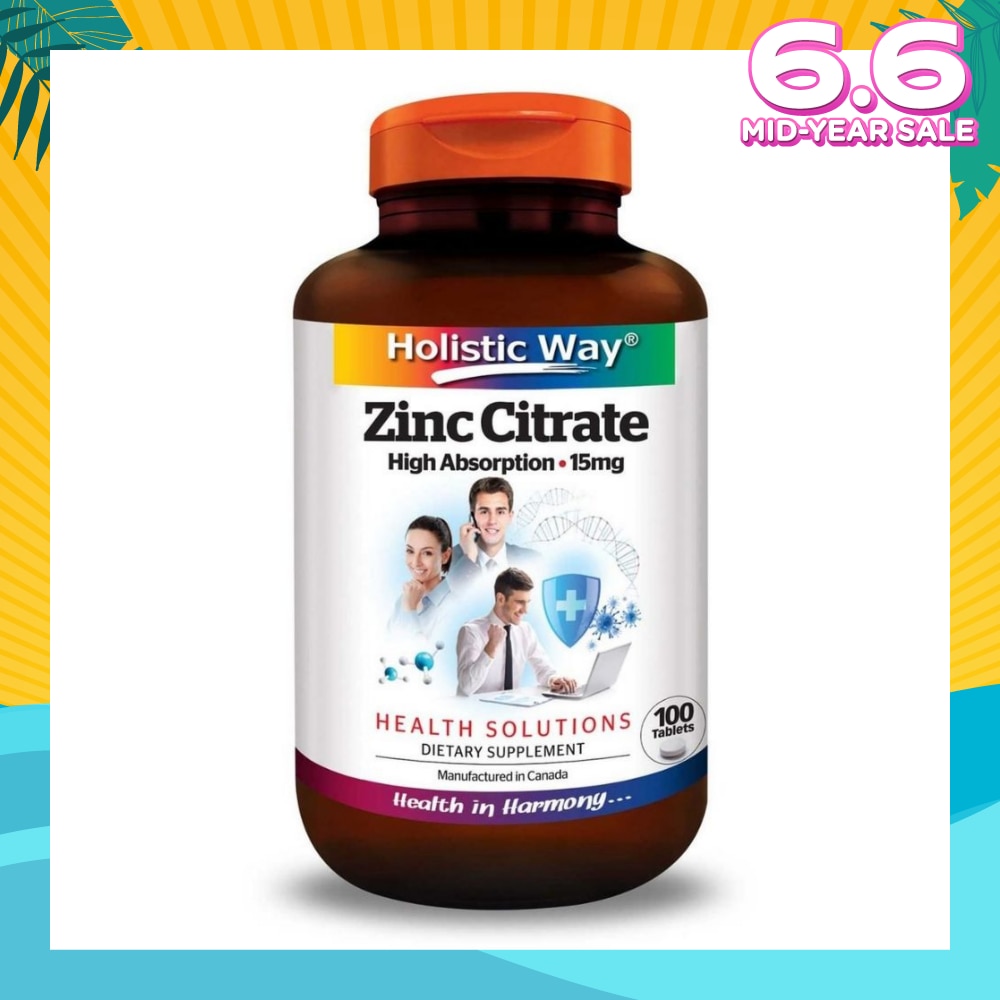 Zinc Citrate High Absorption 15mg (Maintain Healthy Skin and Immune Function) 100s