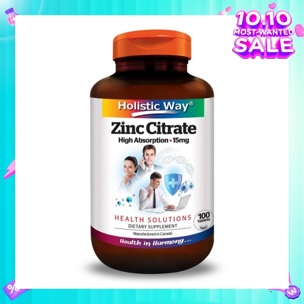 Zinc Citrate High Absorption 15mg (Maintain Healthy Skin and Immune Function) 100s