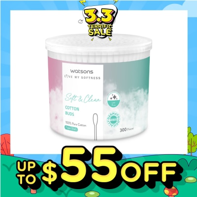 WATSONS X-Flower Soft & Clean Cotton Buds 300s