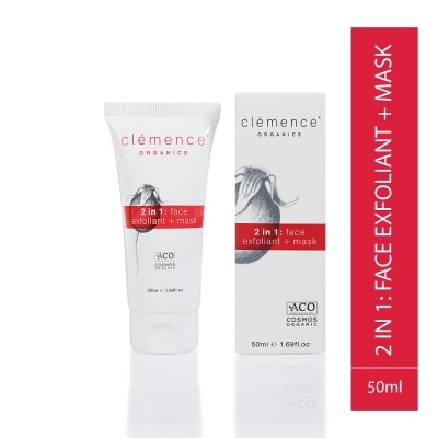 CLEMENCE ORGANICS 2 in 1 Face Exfoliant + Mask 50ml