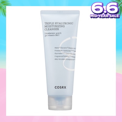 COSRX Hydrium Triple Hyaluronic Moisture Cleanser (Moisturise and Rid Skin of Makeup Residue and Impurities) 150ml