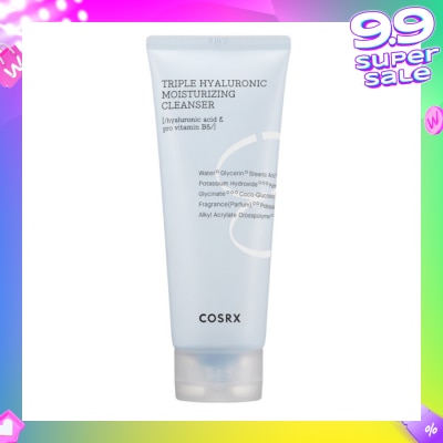 COSRX Hydrium Triple Hyaluronic Moisture Cleanser (Moisturise and Rid Skin of Makeup Residue and Impurities) 150ml