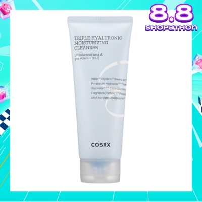 COSRX Hydrium Triple Hyaluronic Moisture Cleanser (Moisturise and Rid Skin of Makeup Residue and Impurities) 150ml