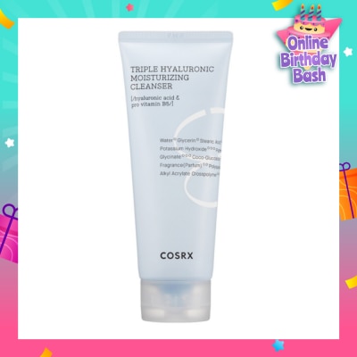 COSRX Hydrium Triple Hyaluronic Moisture Cleanser (Moisturise and Rid Skin of Makeup Residue and Impurities) 150ml