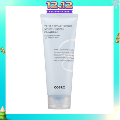 COSRX Hydrium Triple Hyaluronic Moisture Cleanser (Moisturise and Rid Skin of Makeup Residue and Impurities) 150ml (Expiry: Jul`2026)