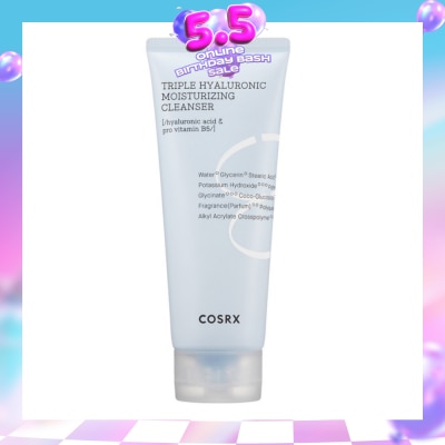 COSRX - Hydrium Triple Hyaluronic Moisture Cleanser (Moisturise and Rid Skin of Makeup Residue and Impurities) 150ml