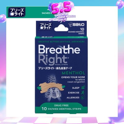 SATO - Breathe Right Nasal Strips Menthol 10s
