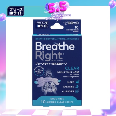 SATO - Breathe Right Nasal Strips Clear 10s