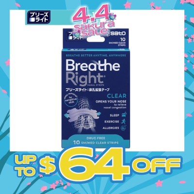 SATO - Breathe Right Nasal Strips Clear 10s