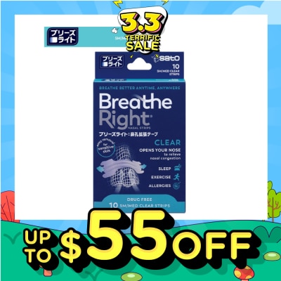 SATO Breathe Right Nasal Strips Clear 10s