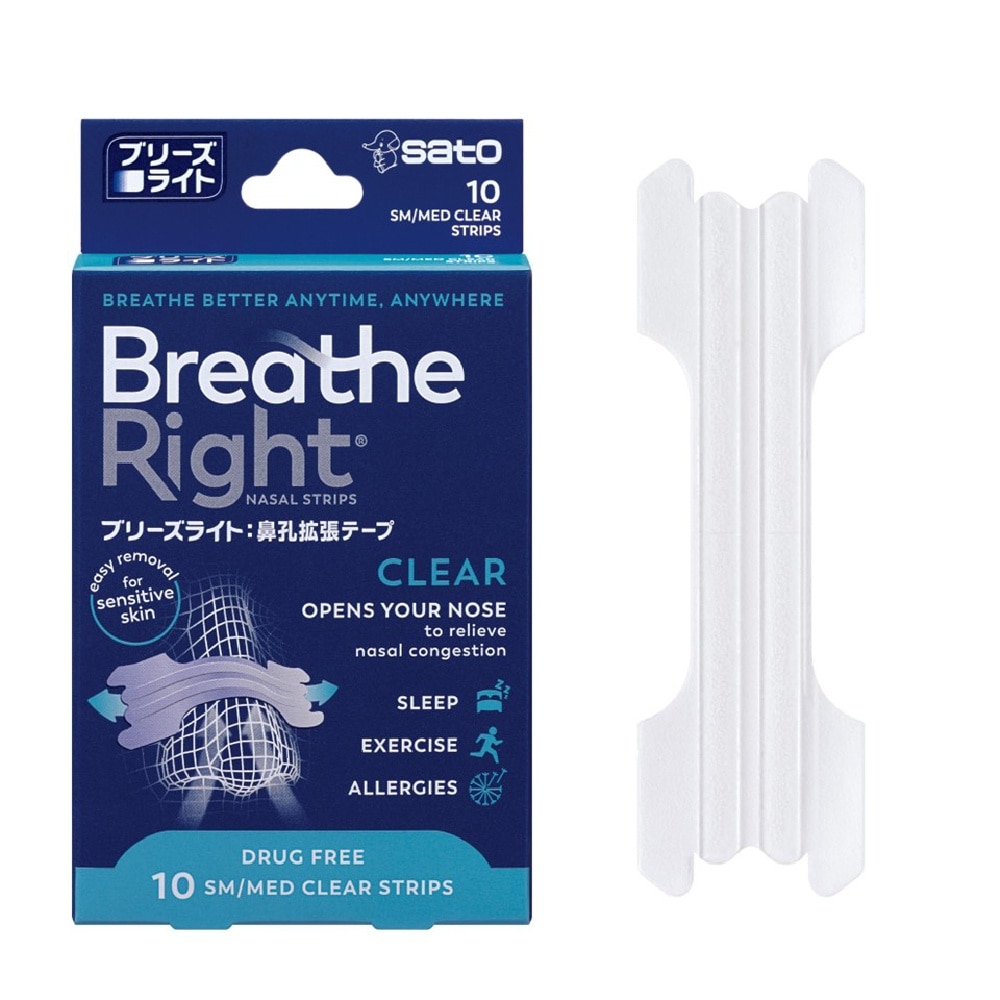 Breathe Right Nasal Strips Clear 10s