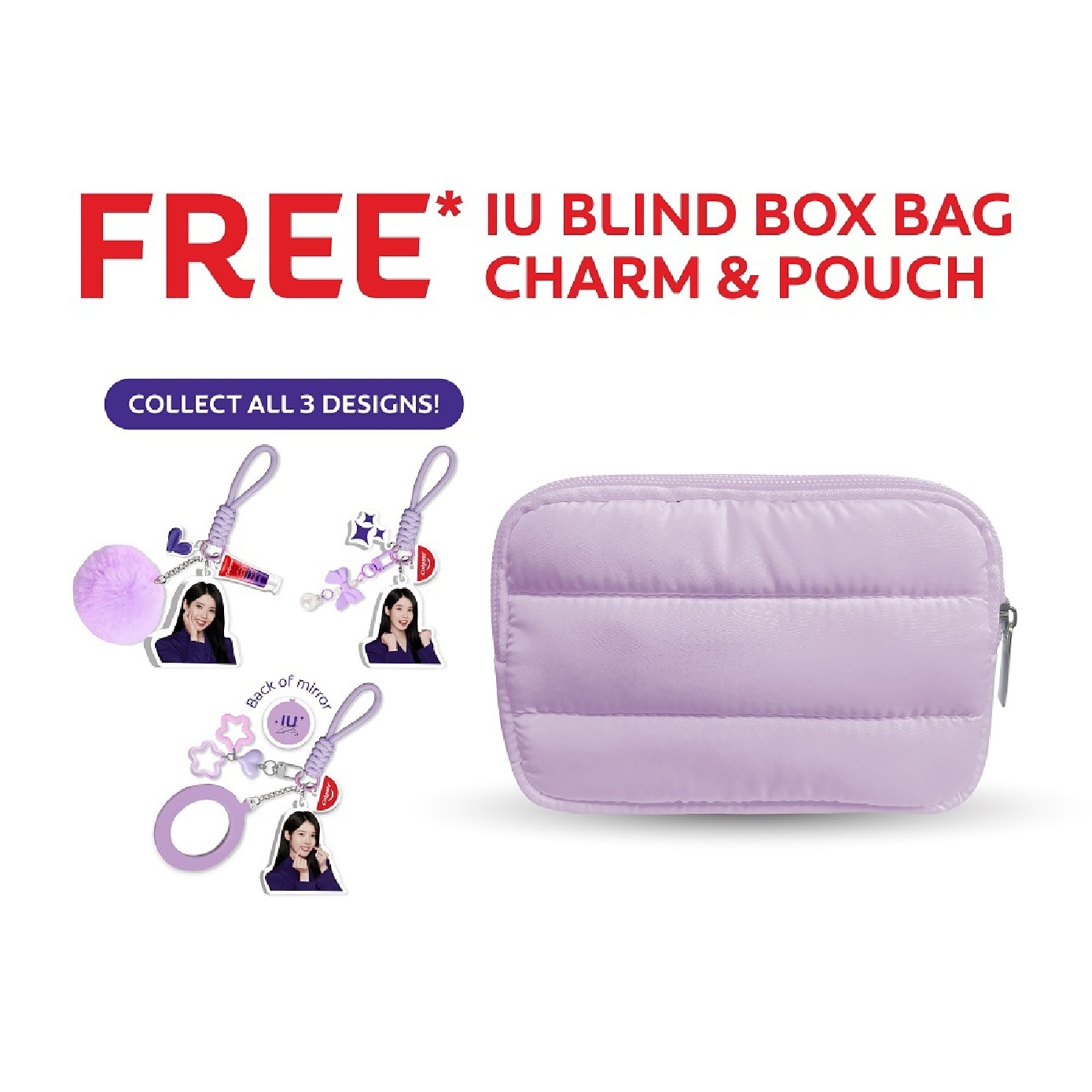 Optic White Purple Toothpaste 100g x 2s + IU Blind Box Keychain (Random Design) 1s & Purple Pouch 1s