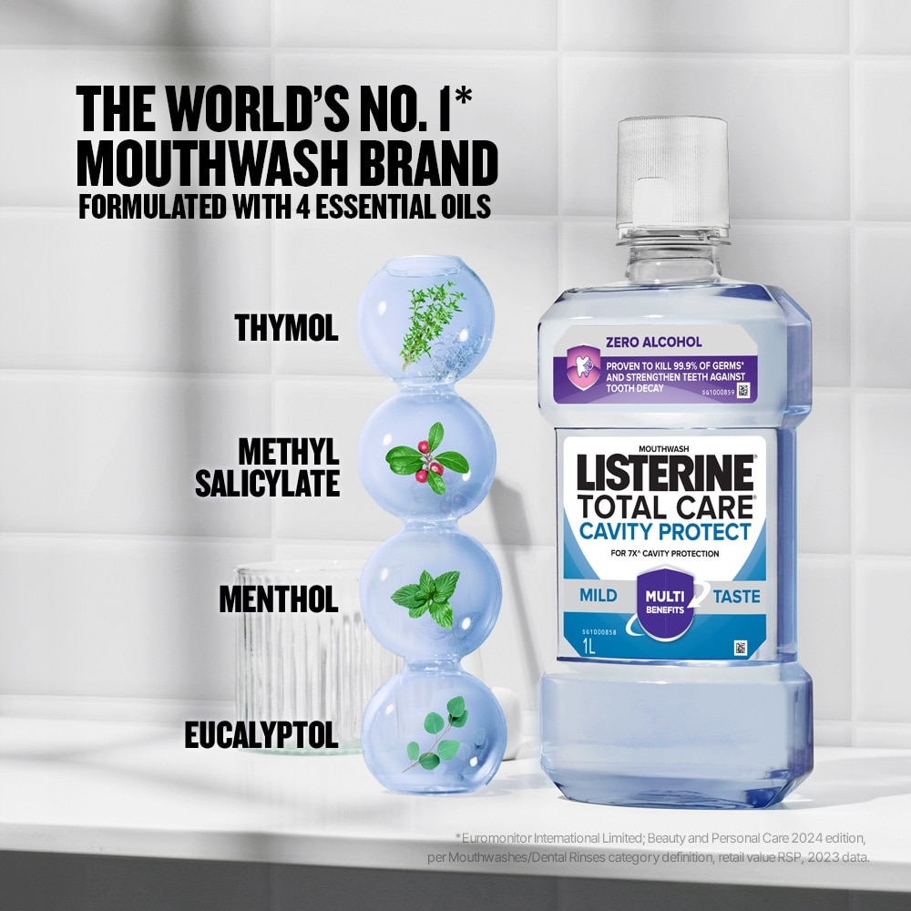Total Care Cavity Mouthwash TwinPack With Tumbler 2 x 1L