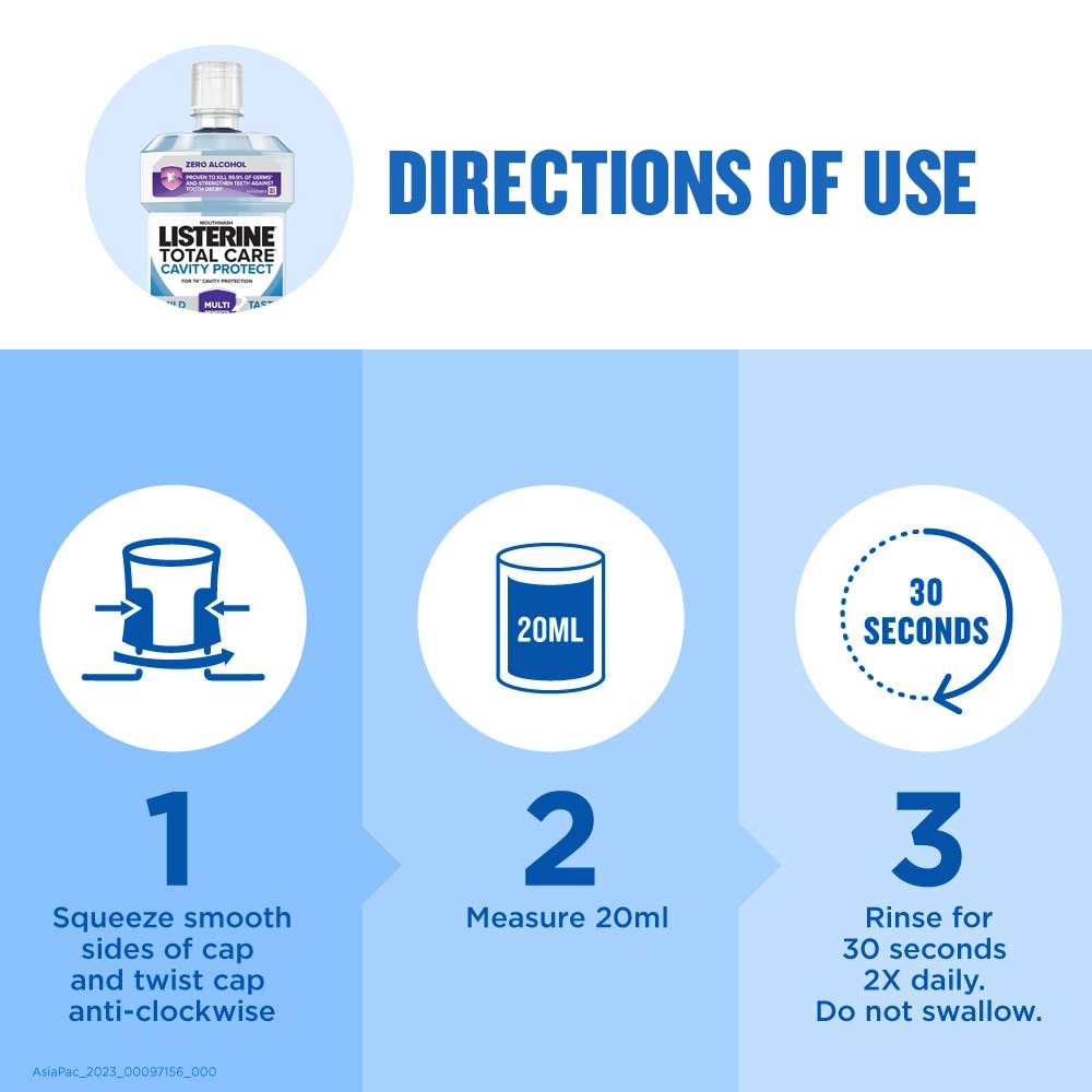 Total Care Cavity Mouthwash TwinPack With Tumbler 2 x 1L