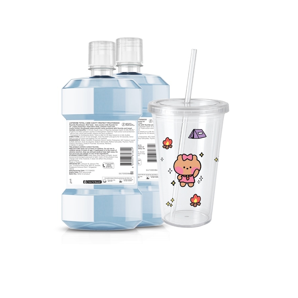 Total Care Cavity Mouthwash TwinPack With Tumbler 2 x 1L