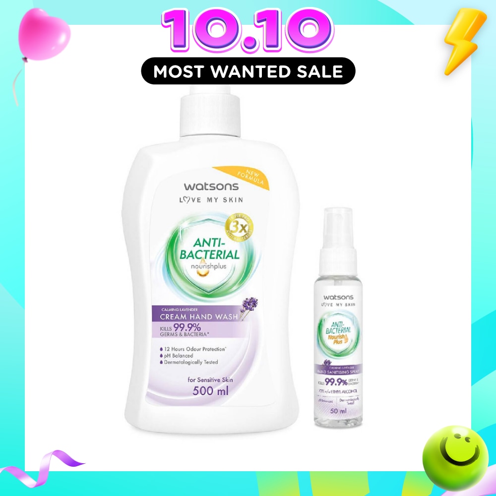 Antibacterial Anti Bacterial Calming Hand Wash + Hand Sanitiser Spray Bundle Set 1s image
