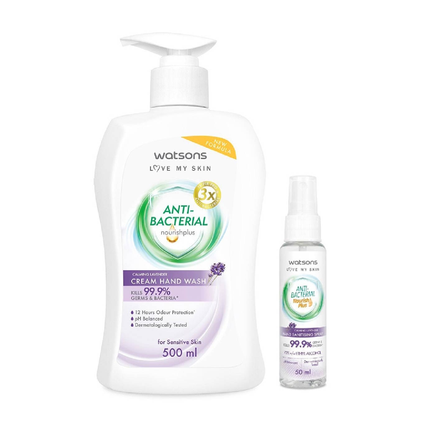 Antibacterial Anti-Bacterial Calming Hand Wash + Hand Sanitiser Spray Bundle Packset 1s