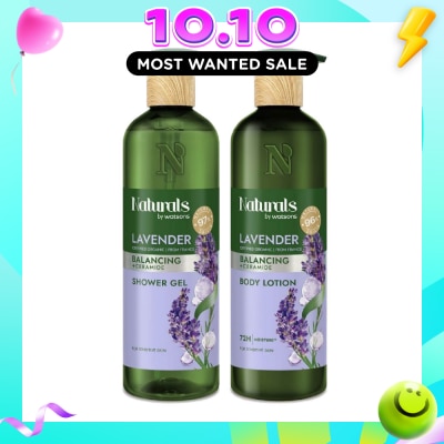 NATURALS BY WATSONS Lavender Balancing Body Lotion & Shower Gel 490ml Bundle Set 1s image