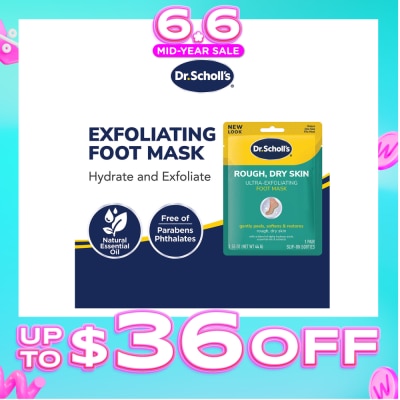 DR SCHOLL’S - Rough Dry Skin Ultra-Exfoliating Foot Mask 1s