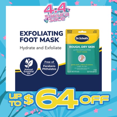 DR SCHOLL’S - Rough Dry Skin Ultra-Exfoliating Foot Mask 1s