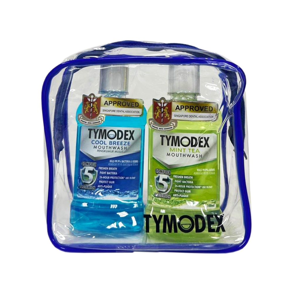Mouthwash Travel Kit Packset Cool Breeze & Mint Tea Flavour 100ml x 2s