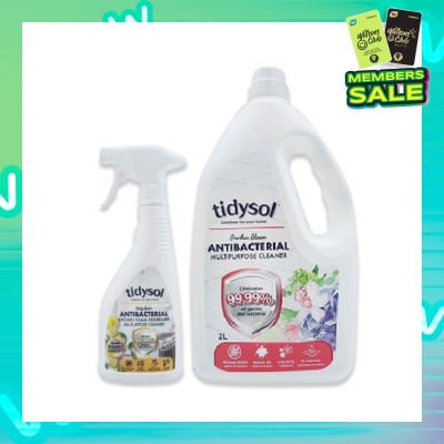 TIDYSOL Anti Bacterial Zesty Yuzu Kitchen Foam Degreaser & Garden Bloom Multipurpose Cleaner Bundle Set 1s