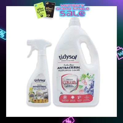 TIDYSOL Anti Bacterial Zesty Yuzu Kitchen Foam Degreaser & Garden Bloom Multipurpose Cleaner Bundle Set 1s