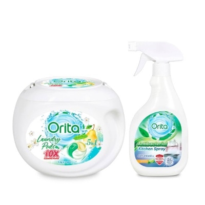 ORITA Kitchen Spray + Laundry Pod Bundle Packset 1s