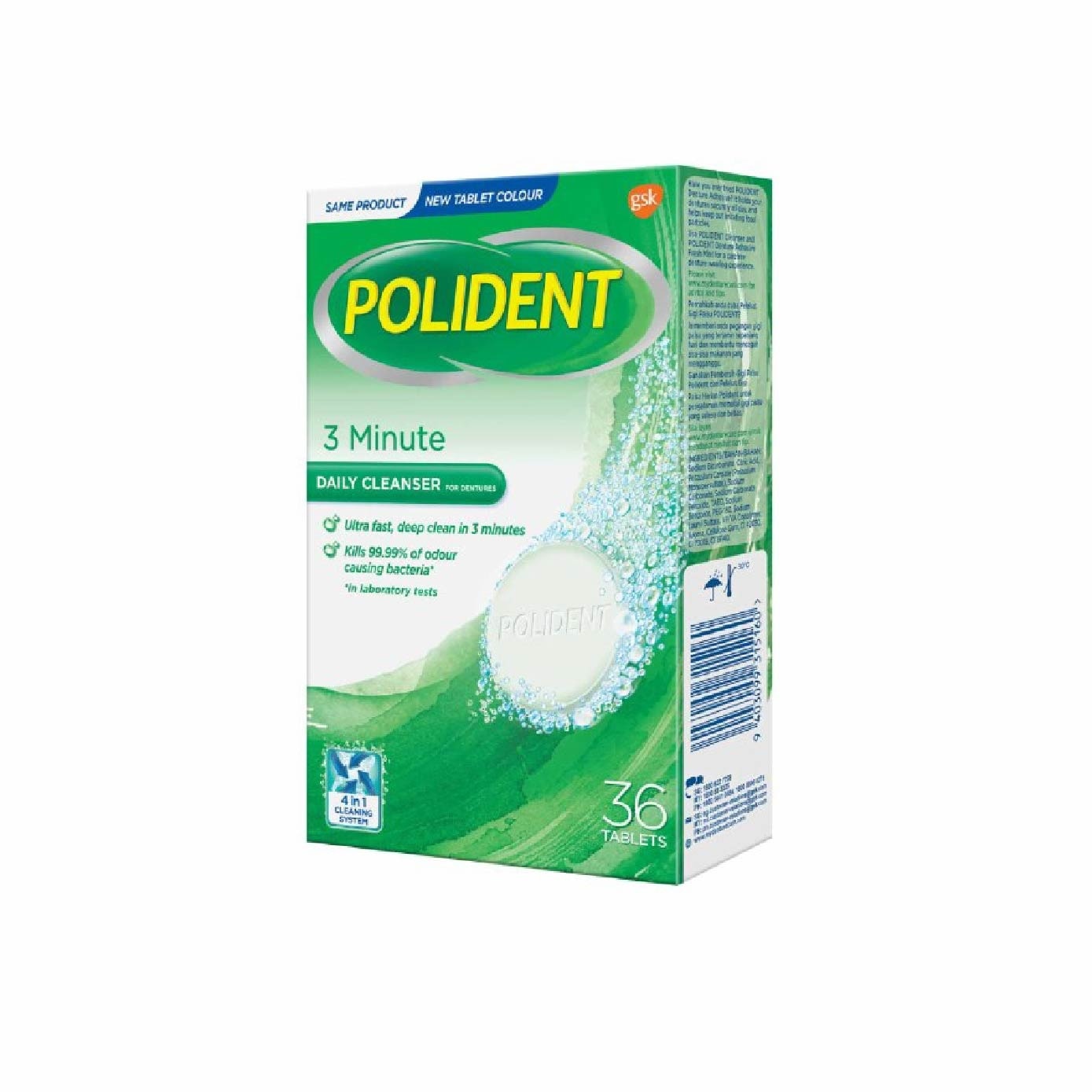 Fresh Mint Denture Adhesive Cream + 3 Minutes Denture Care & Cleanser Tablet Bundle Set 1s