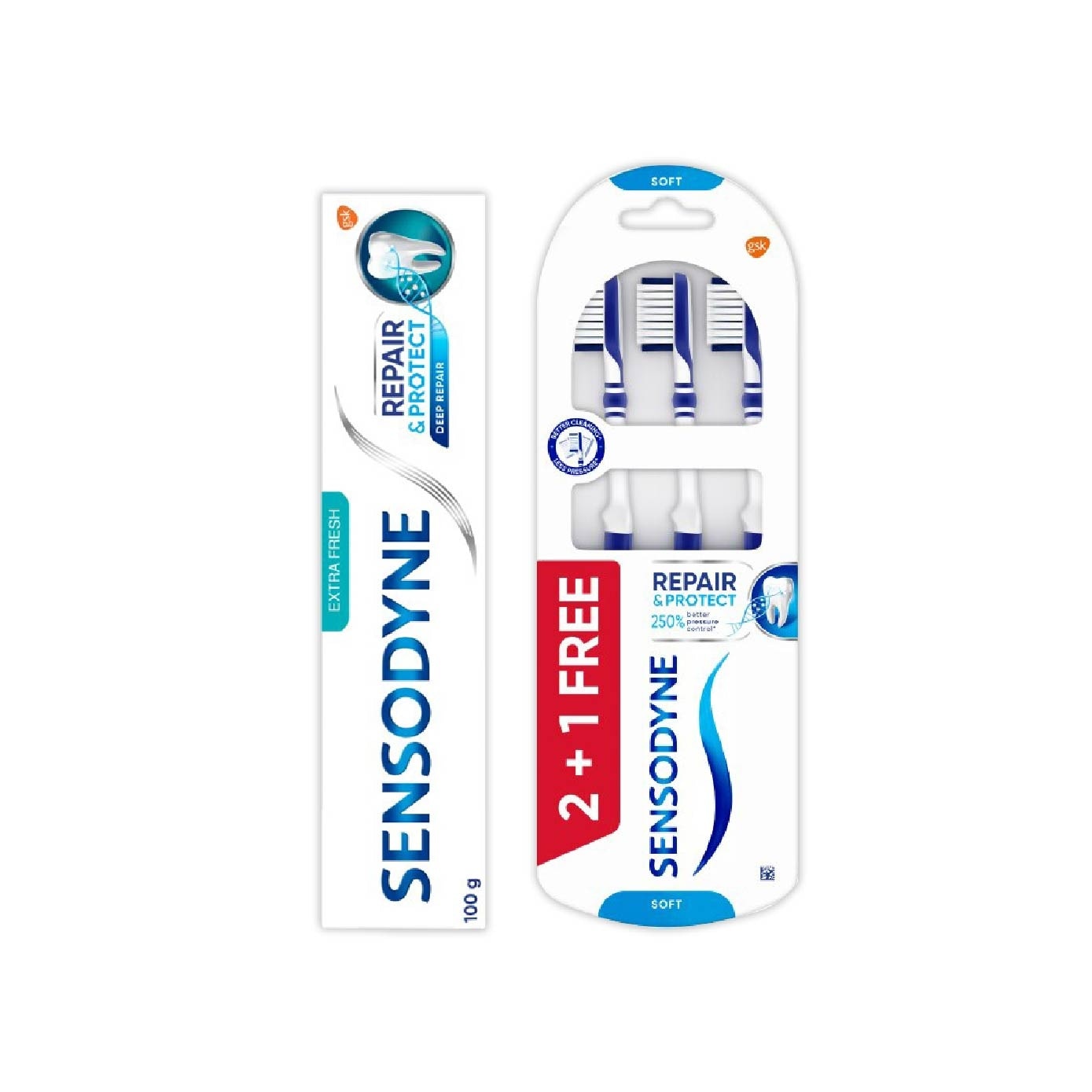 Sensitive Teeth Oral Care Toothpaste + Toothbrush Bundle Set 1s