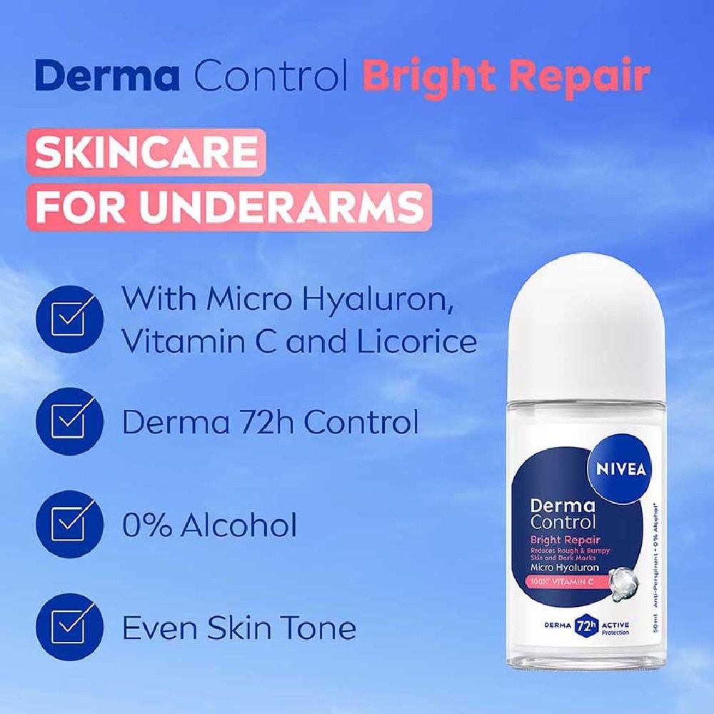 Female Deodorant Derma Control Bright Repair Roll On 50ml