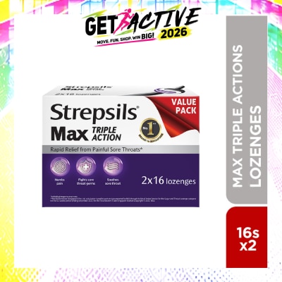 STREPSILS - Max Triple Action Blackcurrant Lozenges Value Pack 16s x 2s image
