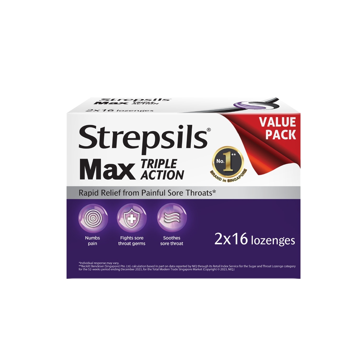 Max Triple Action Blackcurrant Lozenges Value Pack 16s x 2s