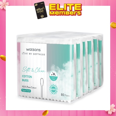 WATSONS X-Flower Soft & Clean Cotton Buds 80s x 6