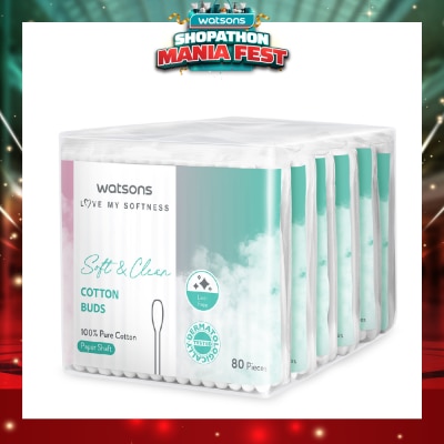 WATSONS - X-Flower Soft & Clean Cotton Buds 80s x 6
