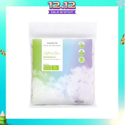 WATSONS X-Flower Soft & Clean Round Cotton Balls 100s