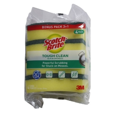 3M Scotch Brite Heavy Duty Sponge (Anti-Bacterial & Resist Odours) 4s