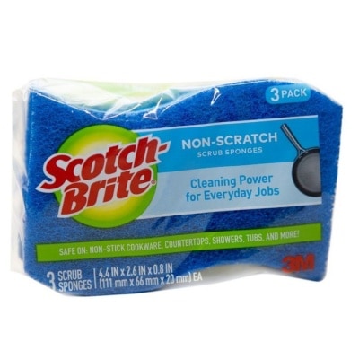 3M Scotch Brite Non-Scratch Sponge (For Everyday Use) 3s