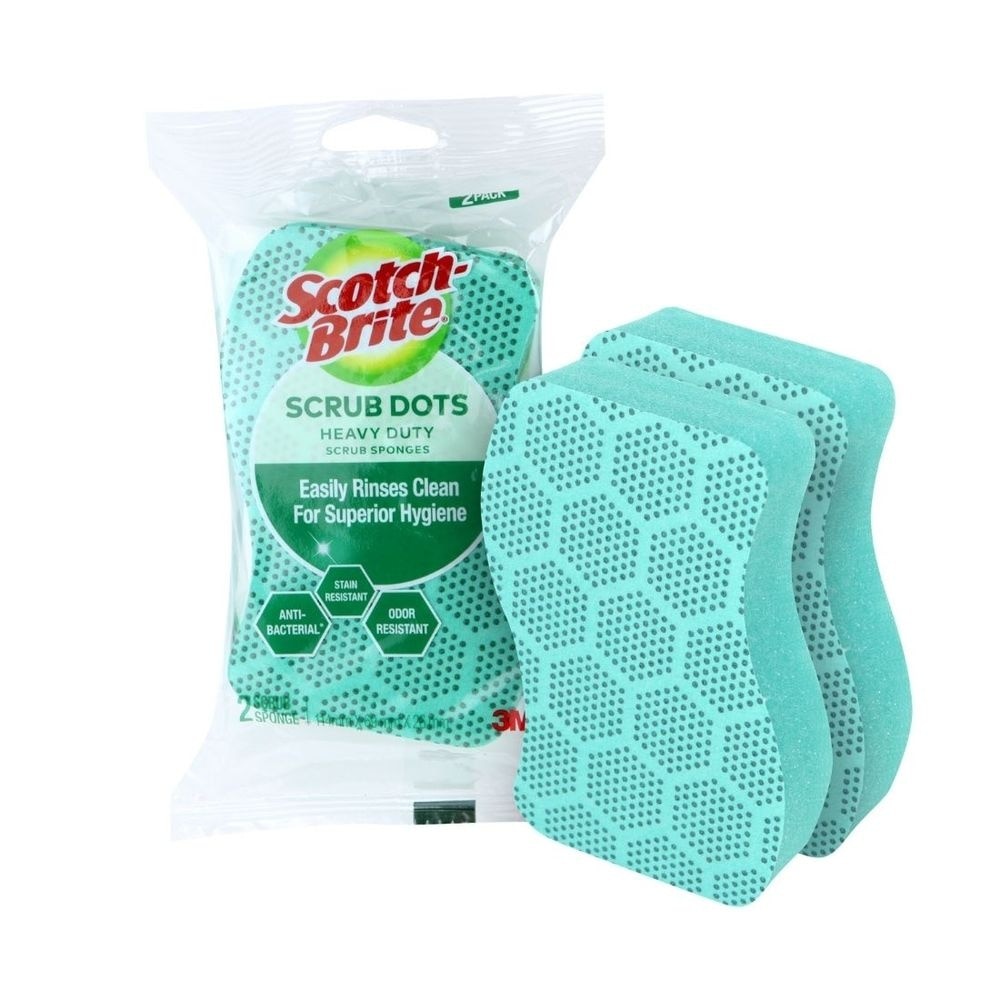 Scotch Brite Scrub Dots Heavy Duty (Stain and Odour Resistant) 2s