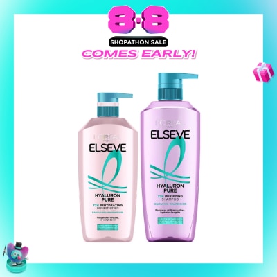 L'OREAL PARIS ELSEVE - Hyaluron Pure 72h Conditioner + Shampoo Bundle Set 1s