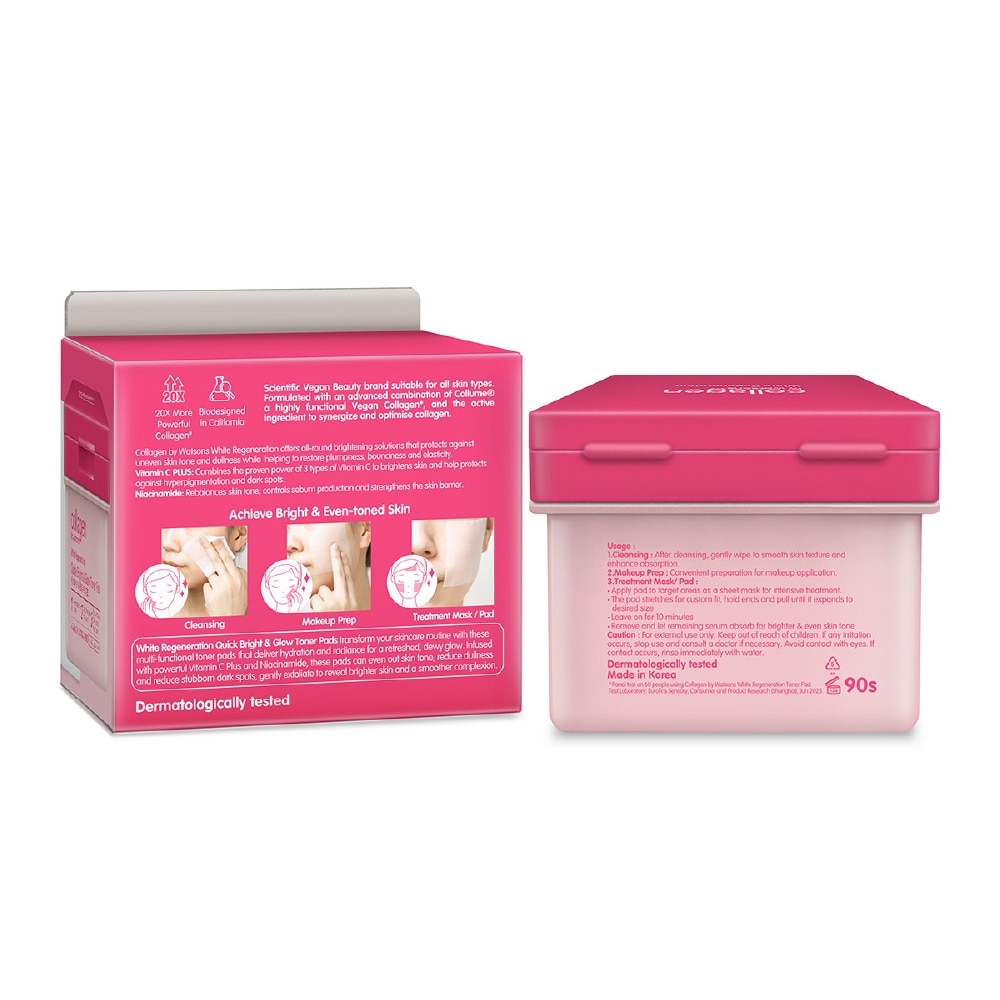 White Regeneration Quick Bright & Glow Toner Pads 90s