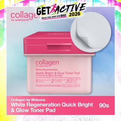 COLLAGEN BY WATSONS - White Regeneration Quick Bright & Glow Toner Pads 90s image