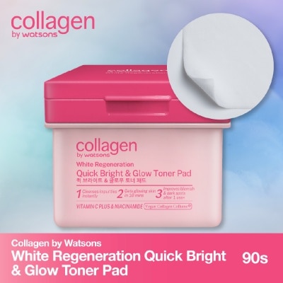 COLLAGEN BY WATSONS White Regeneration Quick Bright & Glow Toner Pads 90s