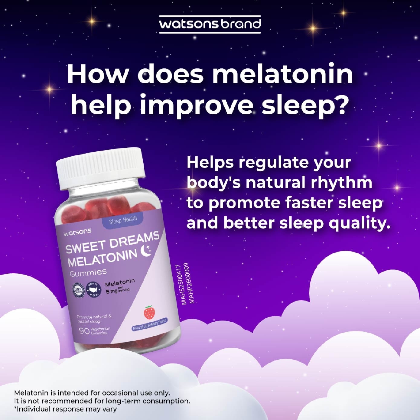 Sweet Dreams Melatonin 5mg Natural Strawberry Flavor Gummies 90s